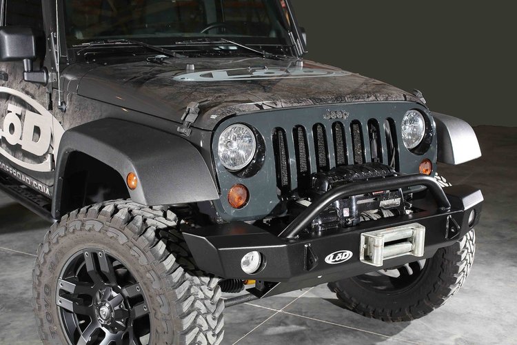 JFB0741 Signature-Series Mid Width Front Bumper w/No Guard 2007-2017 Jeep Wrangler JK [Black Powder Coat]