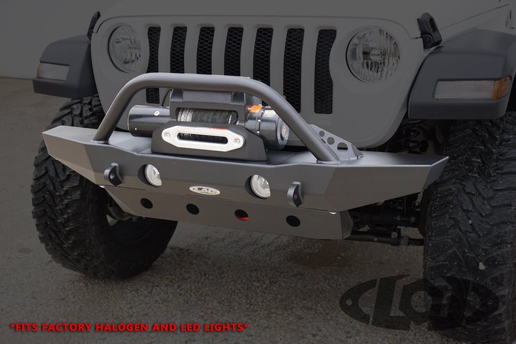 JFB1813 Destroyer Mid-Width Front Bumper w/Bull Bar Fits Select Jeep Wrangler JL/Gladiator JT [Black Powder Coat]