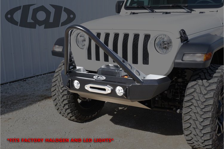JFB1860 Signature-Series Shorty Front Bumper w/Stinger Guard Fits Select Jeep Wrangler JL/Gladiator JT [Bare Steel]