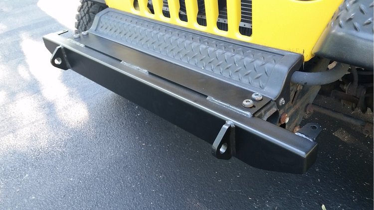 JFB7645 Tube Bumper 44 in. w / 2 in. Hitch Receiver 1976-1986 Jeep CJ-7  [Bare Steel]