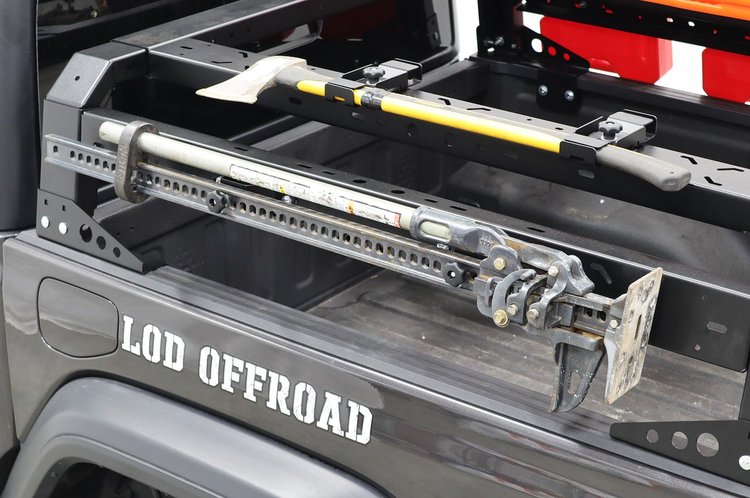 JHL2021 Black Ops Bed Rack Hi-Lift Mount Fits Select Jeep Gladiator JT [Black Powder Coated]