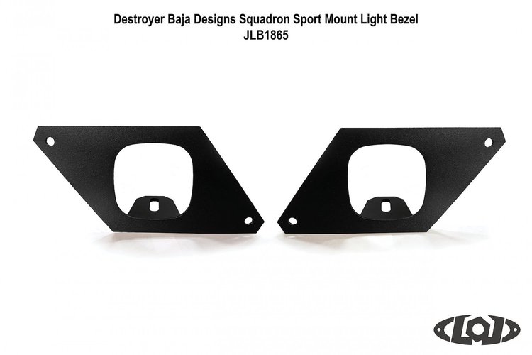 JLB1865 Destroyer Rear Light Bezel, Baja Designs Squadron Lights Jeep Wrangler JL/JK/TJ/LJ/YJ/Gladiator JT; Ford Bronco [Black]