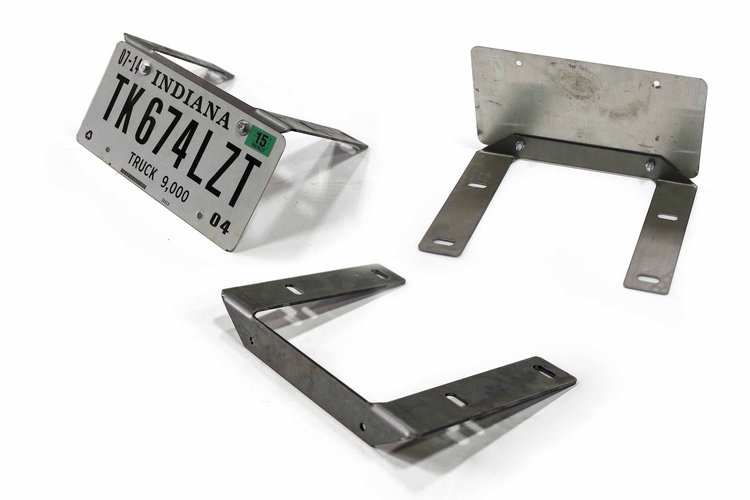 JLP0700 Destroyer Front Bumper License Plate Mount Fits Select Jeep Wrangler JL/JK/TJ/LJ/YJ/Gladiator JT [Bare Steel]