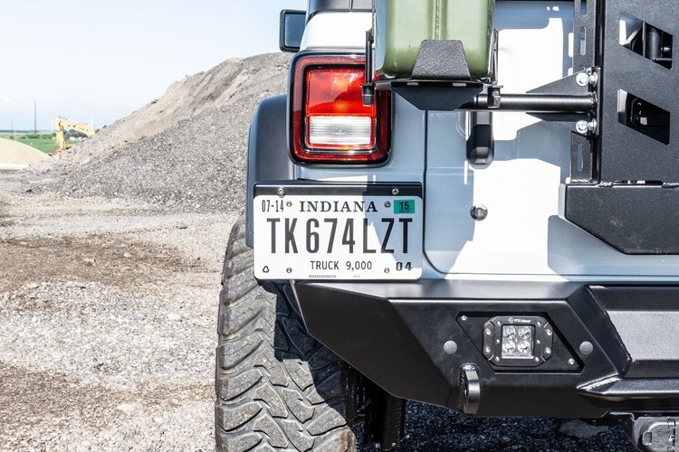 JLP1800 Destroyer Rear License Plate Relocation Kit Fits Select Jeep Wrangler JL [Bare Steel]