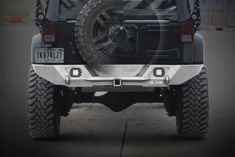 JRB0740 Destroyer Full Rear Bumper Only 2007-2017 Jeep JK Wrangler [Bare Steel]