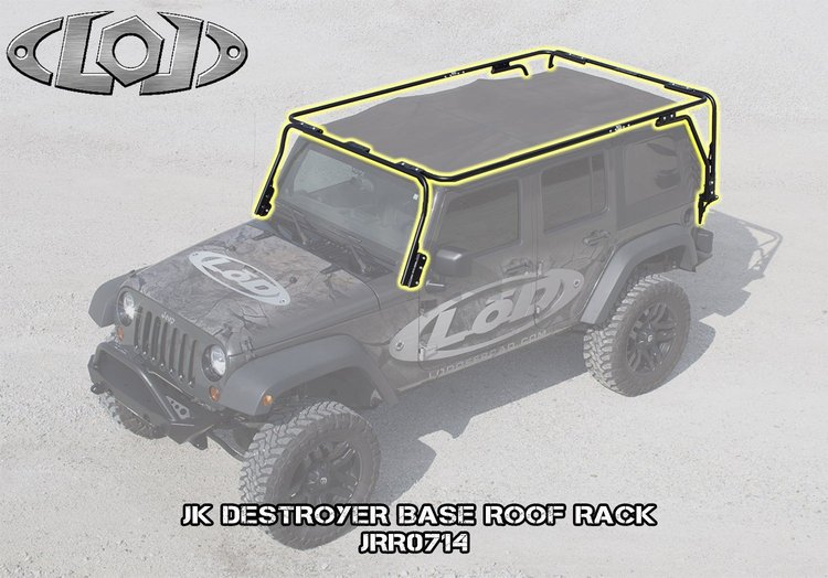 JRR0714 Destroyer 4-Door Base Rack 2007-2017 Jeep Wrangler JK [Black Powder Coat]