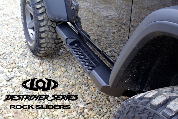 JRS1812 Destroyer 2-Door Rocksliders Fits Select Jeep Wrangler JL [Black Powder Coated]