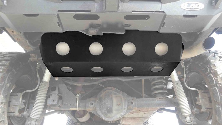 JSP0720 Destroyer Muffler Rear Skid Plate 2007-2017 Jeep JK Wrangler [Bare Steel]