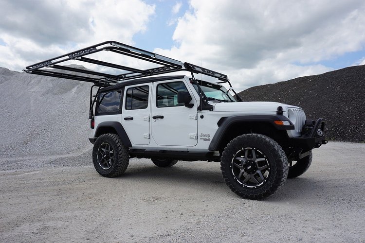 JSR0791 Destroyer 4-Door Sliding Rack Kit Fits Select Jeep Wrangler JK/JL [Black Powder Coated]