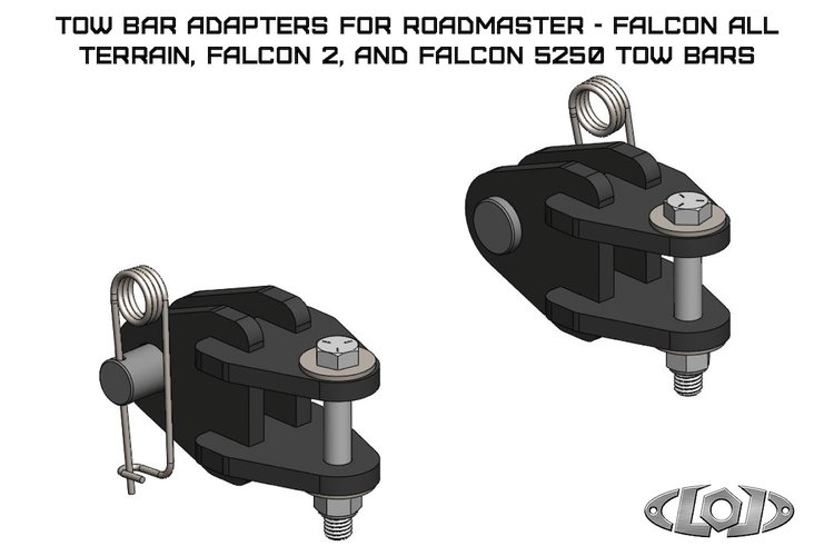 JTB0730 Tow Bar Adapters Jeep Wrangler JL/JK/TJ/LJ/YJ/Gladiator JT; Ford Bronco [Black]