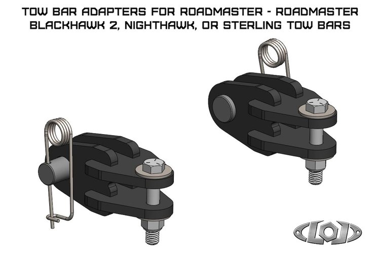 JTB0740 Tow Bar Adapters Fits Select Ford Bronco/Jeep Wrangler JL/JK/TJ/LJ/YJ/Gladiator JT [Black Powder Coat]