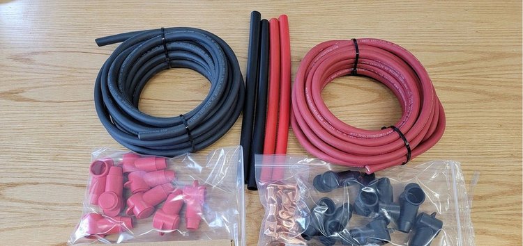 RWS-BATTKIT-STD 2 Ga. Battery Cable Install Kit [25 ft. Red/Black, Dual Pass-Thru, Ring Terminals]