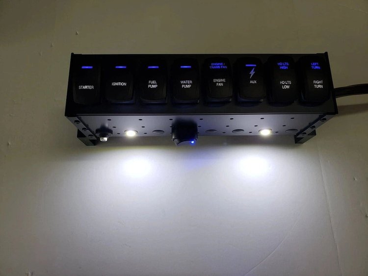 RWS-RC-LEASH 8-Switch Roll Cage Panel [PowerCore2/Leash Compatible, Dome Lights]