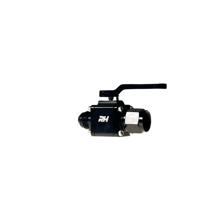 Shut-Off Valve [4676 Series, -10 AN Male Threads Inlet to -10 AN Female Threads Outlet, Black]