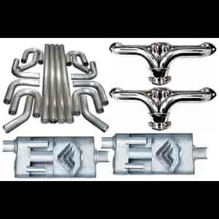 S/S Street Rod Exhaust Kit Chrome Headers