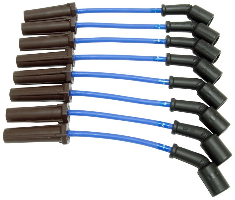 RC-GMX102 Spark Plug Wire Set 1999-2007 Cadillac/Chevrolet/GMC/Hummer Trucks/SUV's, 7 mm, Length: 9.75 in. [Blue]