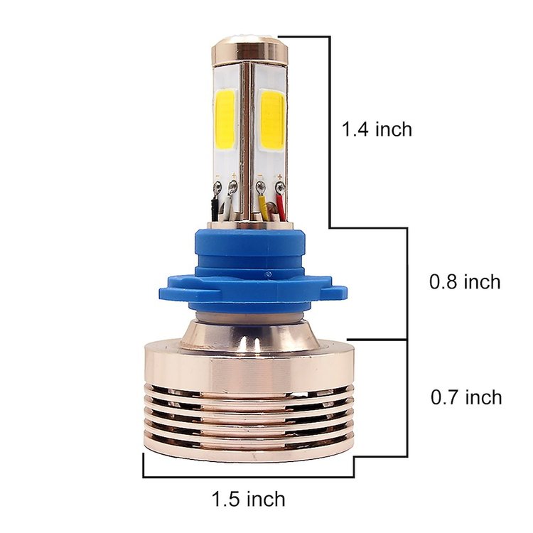 9006LED4S 9006 4-Sided Plug-N-Play LED HeadLight Kit, 2,500 LUX, 6,000 Lumens, w/ OEM Kelvin Color