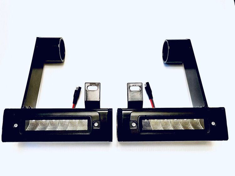 DHDHB3500S Hitch Bar Reverse 7 in. LED Flood Lighting, Dodge Ram 3500, Heavy-Duty Bolt-On Street-Series Kit & Dual End Light Cap