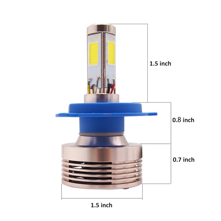 H4LED4S H4 4-Sided Plug-N-Play LED HeadLight Kit, 2,500 LUX, 6,000 Lumens, w/ OEM Kelvin Color