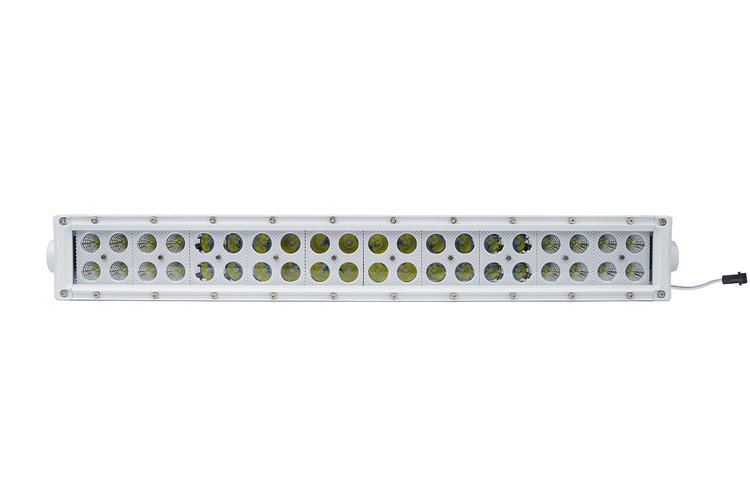 MS120WW-WA 22.5 in. Marine-Grade Wrap-Around White Shell Dual Row Light Bar, w/ 120W - 40 x 3W High Intensity LED