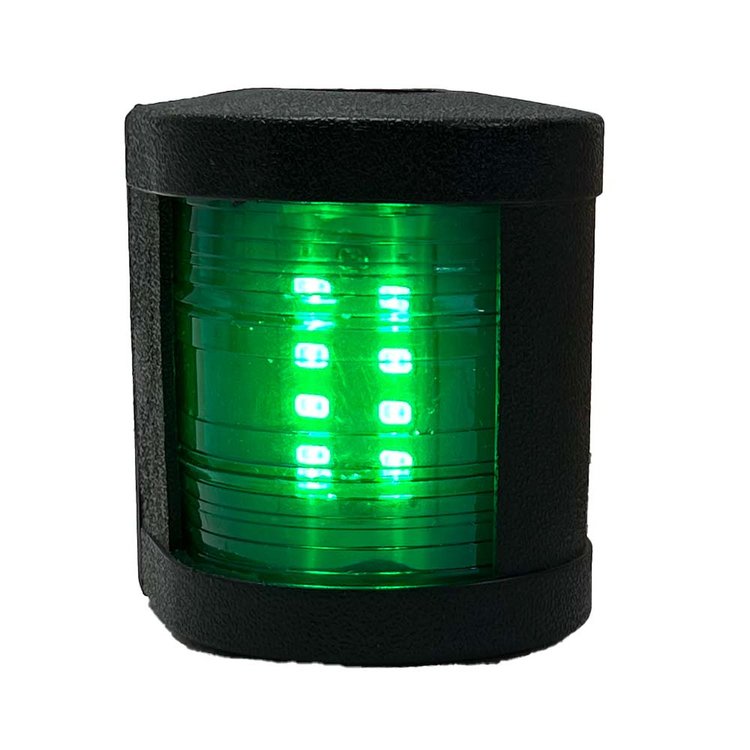 MSSL12BSG 12 V-24V Marine GREEN LED Starboard Side Light, w/ Black Shell Marine Sport Lighting