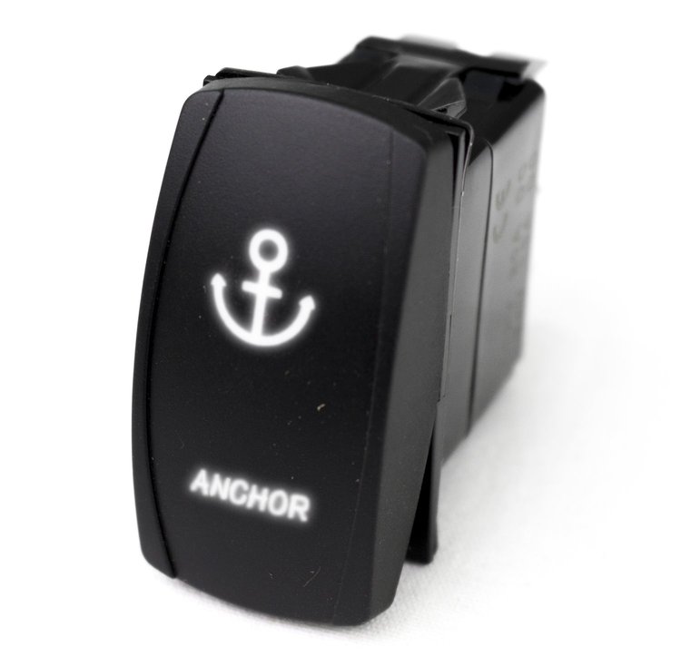 MSTLS17W Marine Sport LED Rocker Switch, w/ White LED Radiance, Anchor