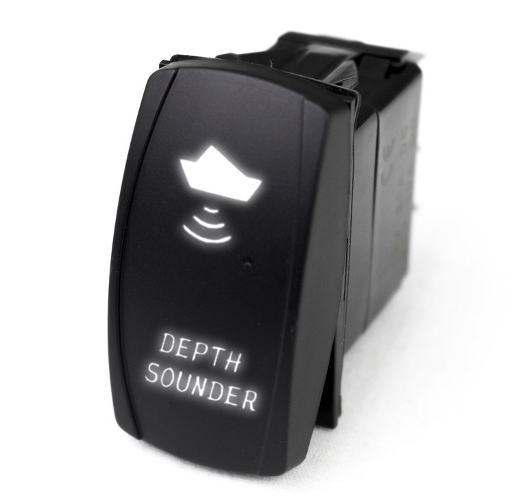 MSTLS25W Marine Sport LED Rocker Switch, w/ White LED Radiance, Depth Finder