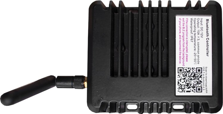 MSUWBTC12V HydroBLAST Marine Bluetooth RGB Multicolor Controller, w/ 2 RGB Outputs, 360W - DC12 V input/output