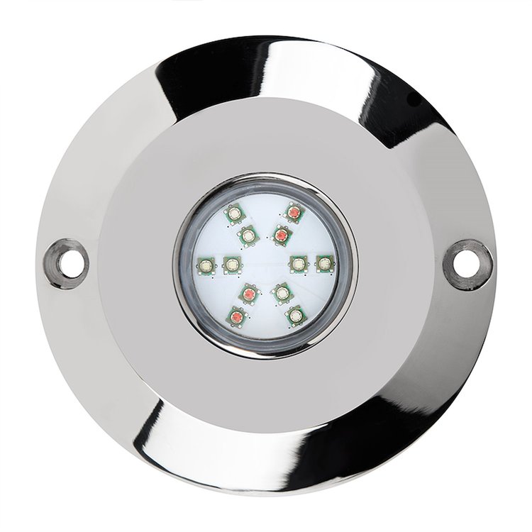 MSUWL60RGB HydroBLAST 1-POD Underwater 60 W LED Lighting System, Marine 316 Stainless Steel, RGB Multi-Color