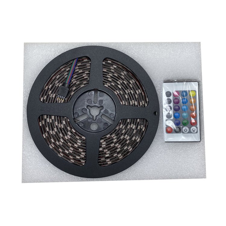 RS-16FT-5050-RGB 16 ft. 20-Color RGB Multi-Color 5050 LED Custom Tape Strip, w/ Remote, Includes 3M Adhesive Backing, IP66