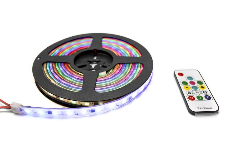 RS5M5050IP68-C 6.4 ft. 5050 RGB Chasing Function Tape Strip Lighting & Controller, IP68 Rated, w/ Weatherproof Sleeve