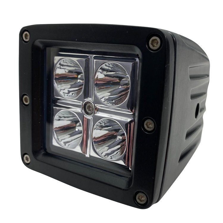 RS-4L-3X316W Street-Series 3x3 in. 16W 4-LED Auxiliary Cube Spot Light, w/ Amber Optional Cover