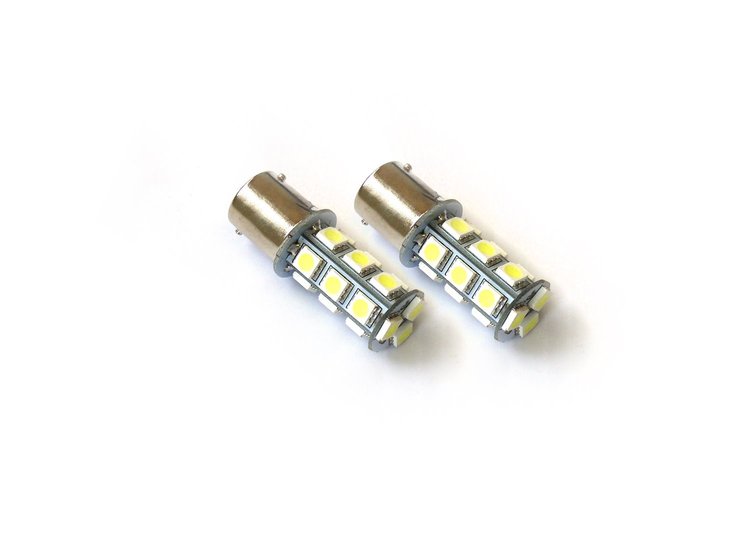 RS-1156-W-5050 1156 5050 LED 18 Chip Bulbs, White, Pair