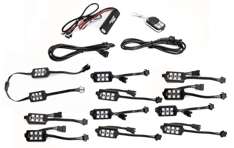 RS12RGB ColorADAPT 12-Piece Light 6SMD POD RGB Multi-Color Accent Kit, w/ Remote Control