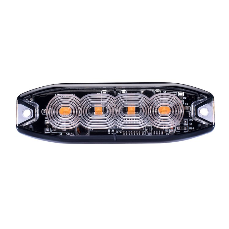 RS3020BSP WHITE-AMBER Strobe Pro-Series 4-LED Ultra thin-Style marker strobes, w/stylish Clear Lens Face