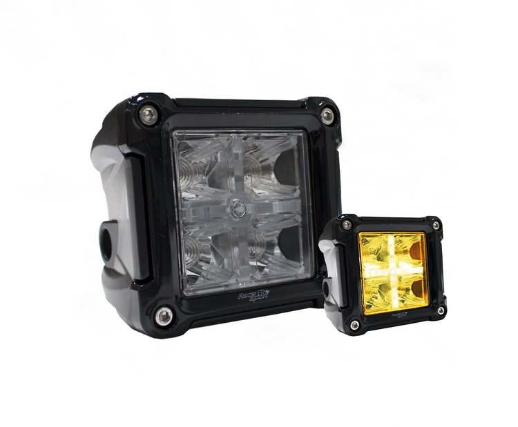 RS3X3HALO Dual Function 3x3 Cube-Style Hi-Power LED Spot Light, w/ Amber marker & Turn Signal Light Functions