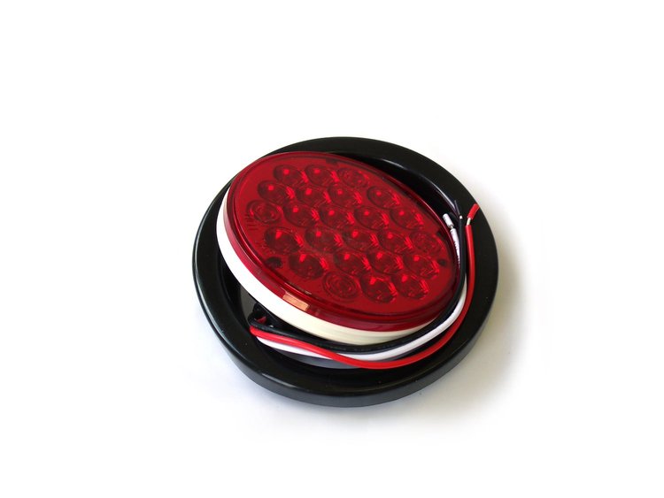 RS-4-GR Truck & Trailer LED 4 in. Round Red, w/ Grommet