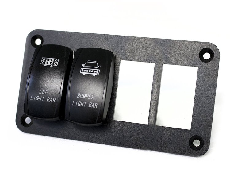 RS4PRS Aluminum Rocker Switch Mounting Panel, Fits 4 Rocker Switches