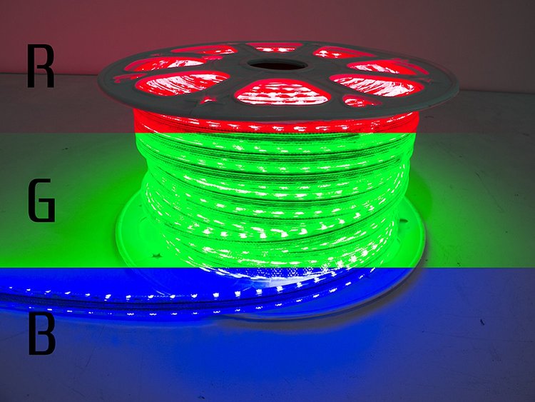 RS-5050-164FT-RGB 110 V Atmosphere Waterproof 5050 LED Strip Lighting, RGB Multi-Color