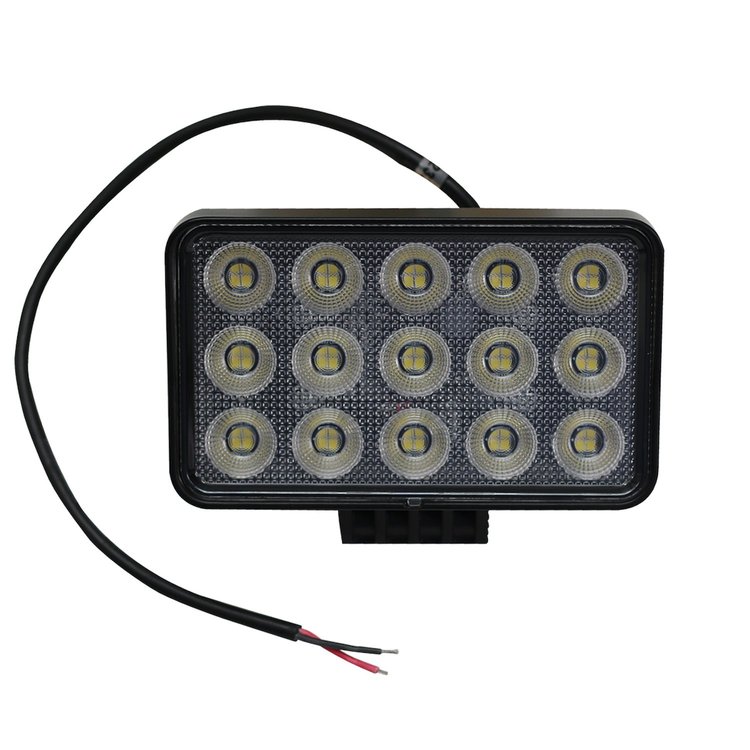 RS6IQ60W 6 x 3.75 in. 60W - Rectangle IQ-Series Auxiliary LED Flood Beam Light, Industrial-Grade Quadruplex Optical System