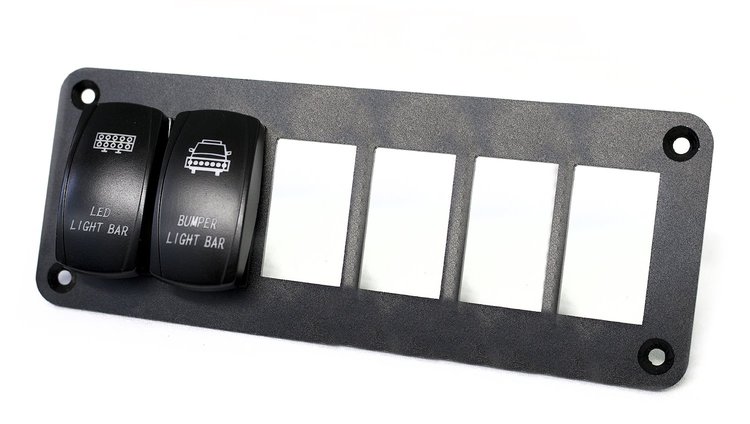 RS6PRS Aluminum Rocker Switch Mounting Panel, Fits 6 Rocker Switches