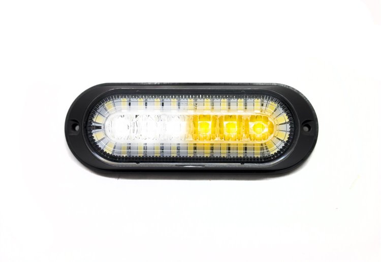 RS7003AWD Dual Function Ultra Thin Flush Mount Amber Flasher Strobe, w/ White LED DRL function, SAE Certified J595 & J2087