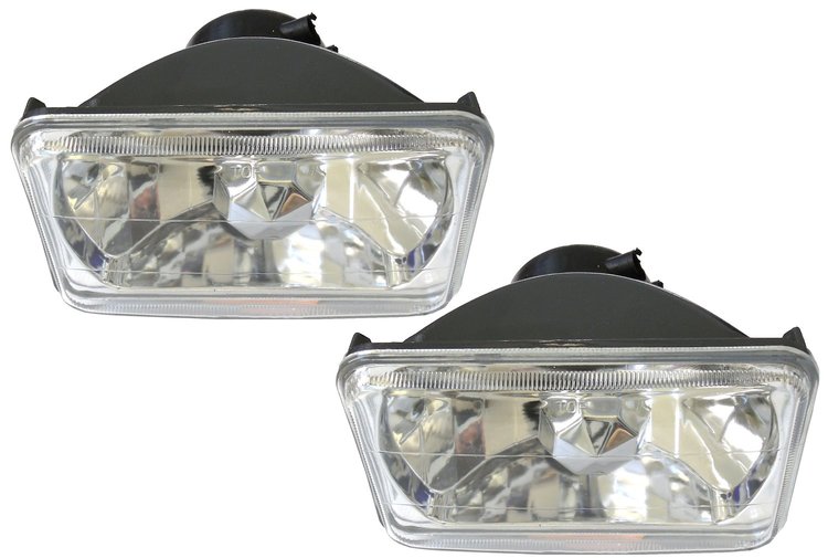 RS-7012B 4 x 6 in. Diamond Cut Rectangle HeadLight Conversion Lens, Pair