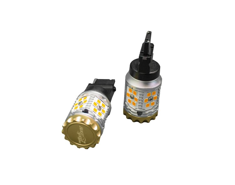 RS7440NRFA 7440 NO-RAPID FLASH Canbus Turn signal LED Bulbs, AMBER 9V-30V 1860 lumens Epistar 3030 Super Bright, Pair