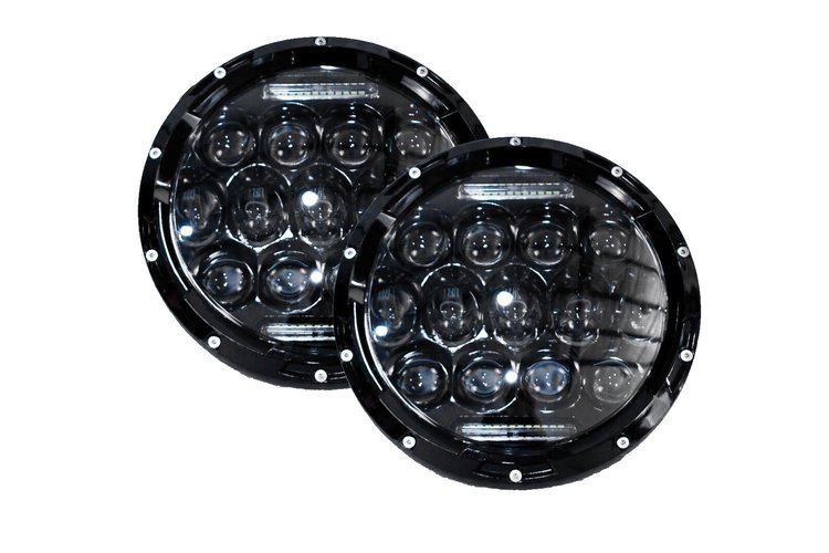 RS-7LED13X5HL-PR Blacked Out Face 7 in. LED Projector Conversion Kit, 13x5W, Plug-&-Play, H4 H/L, Pair
