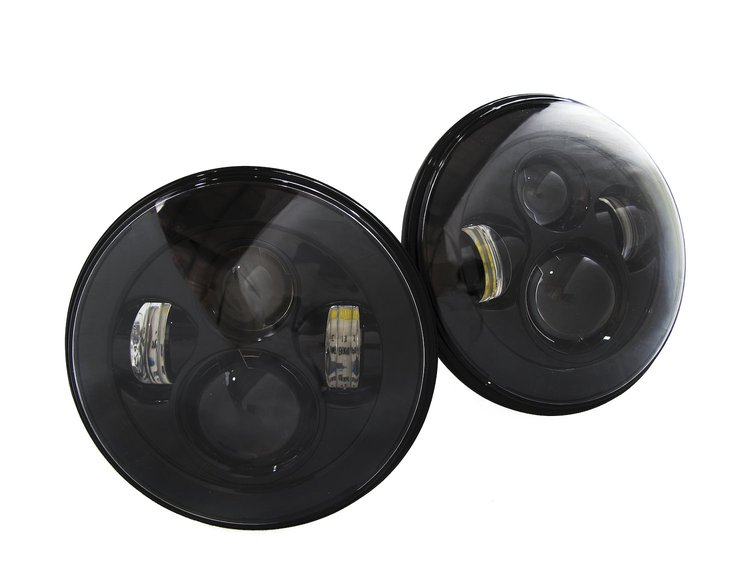 RS-7LEDHLP-5500K-PR Blacked Out Face 7 in. LED Projector Conversion Kit, 4x10W, Plug-&-Play, H4 H/L, Pair