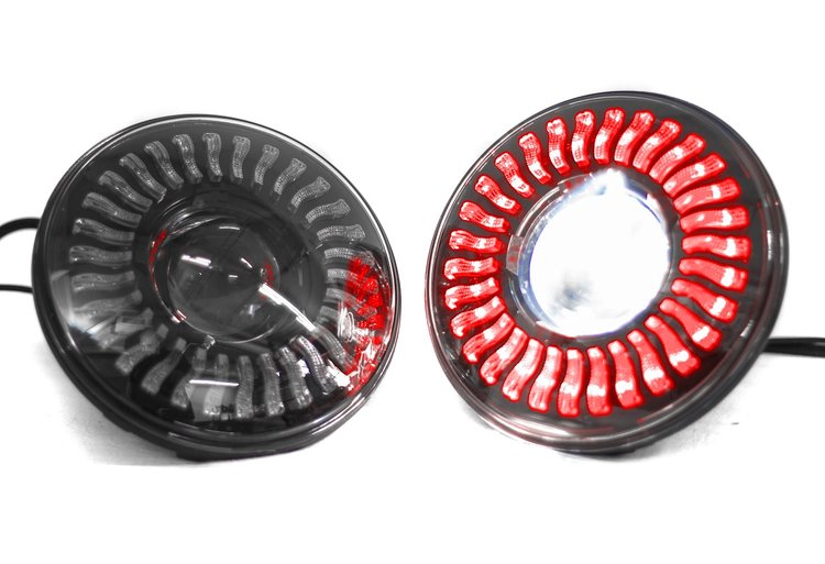 RS7RGBBC Atmosphere-Series 7 in. RGB Million Color Bluetooth HeadLight Kit, w/ Projector High & Low Beam Race Sport