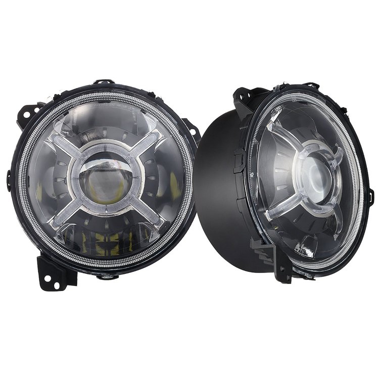 RS9JLAAH 9 in. Adjustable Angle Beam 108W Headlight, 2018+ Jeep Wrangler JL, w/ X-HALO DRL Functions, Pair