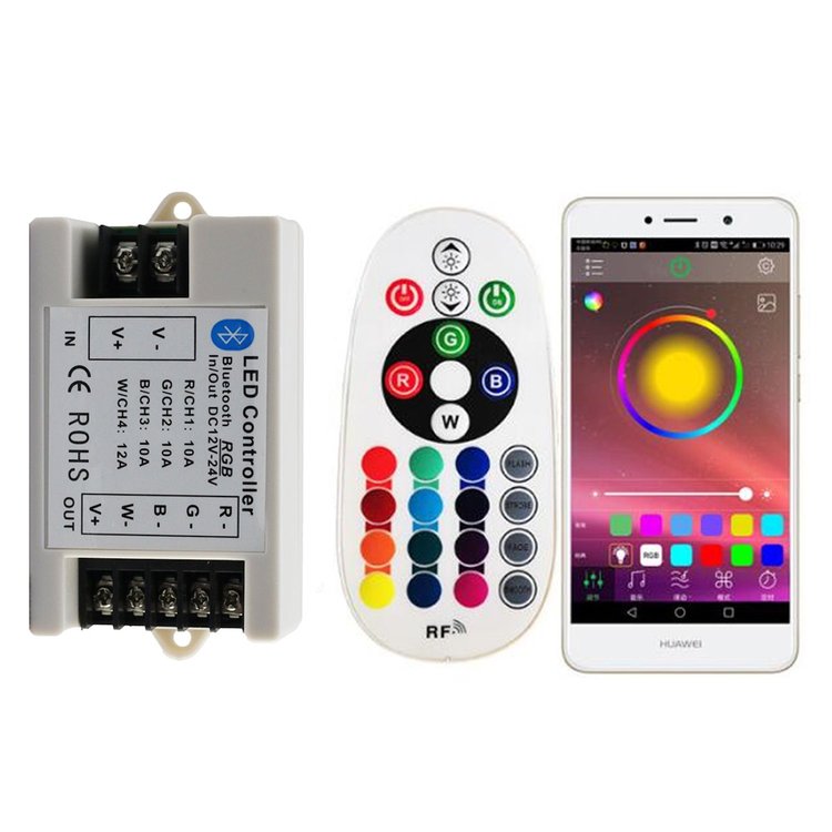 RSBHT02 12 V Controller Bluetooth RGB Multi-Color Controller, 5-24V, 30-Amps, Remote or App Control