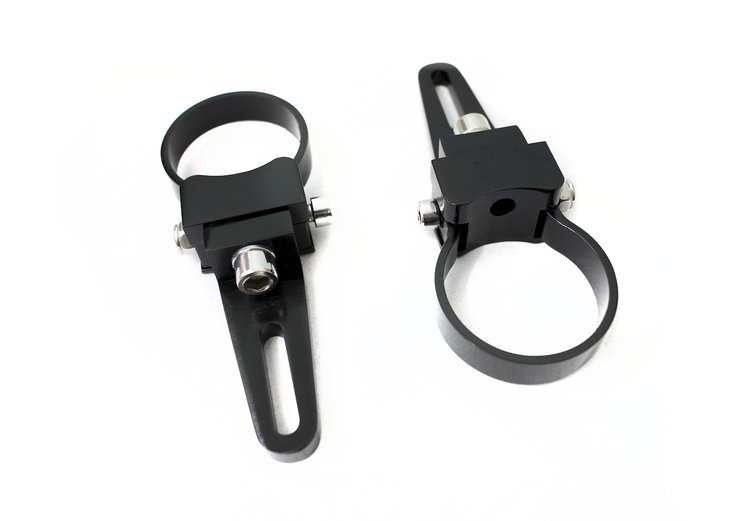 RSBKU10 1.73 in., 44 mm Universal Black Light Bar Clamp, w/ Stainless Steel Screw, Pair